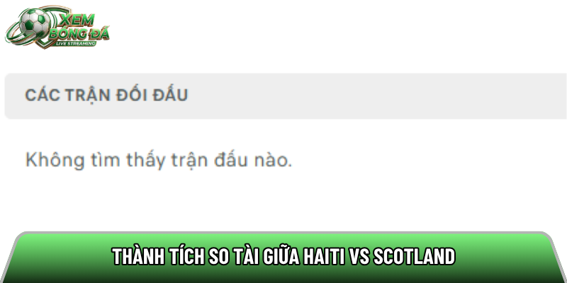 Thành tích so tài giữa Haiti vs Scotland 