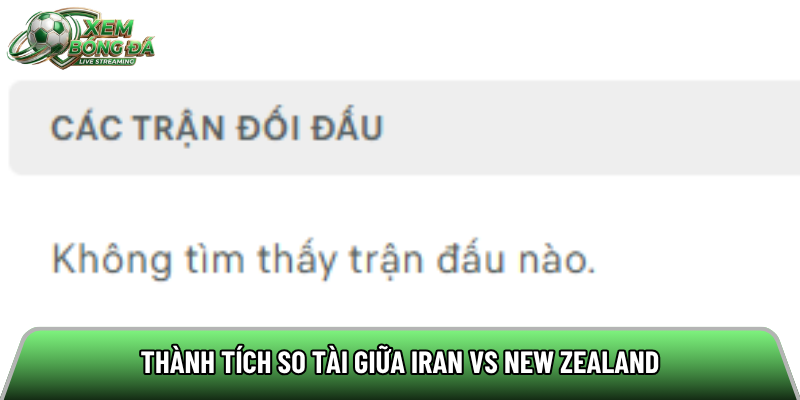 Thành tích so tài giữa Iran vs New Zealand