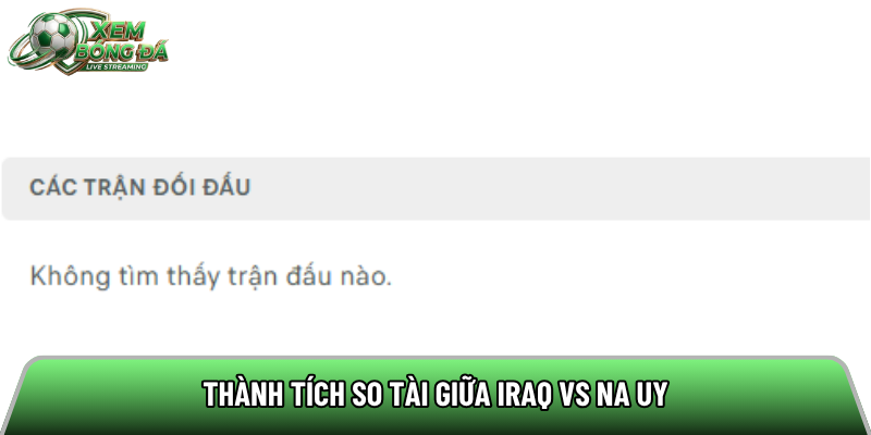 Thành tích so tài giữa Iraq vs Na Uy